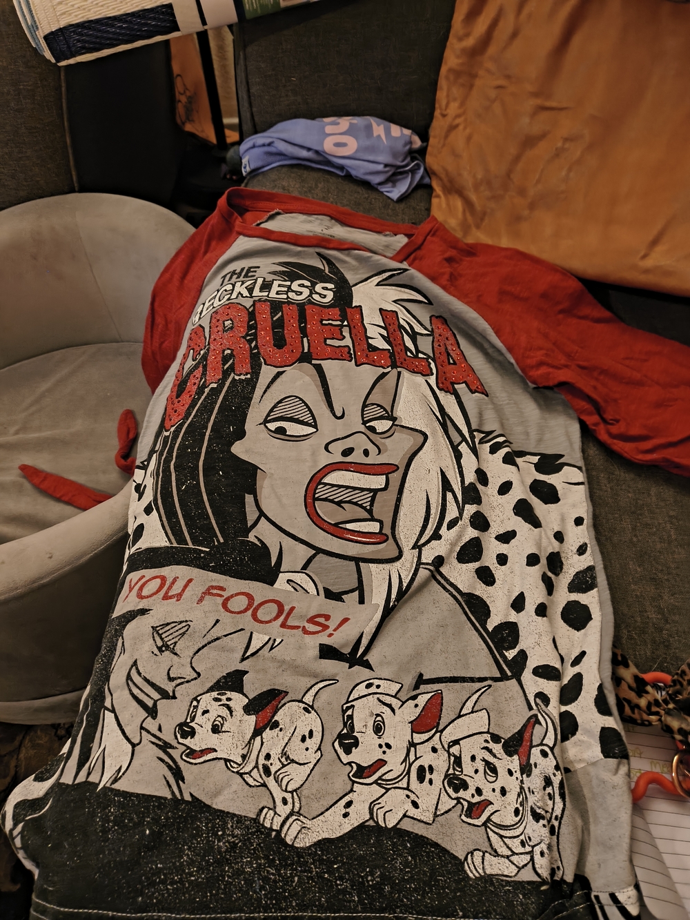 Disney Cruella Raglan Tee - Red and White